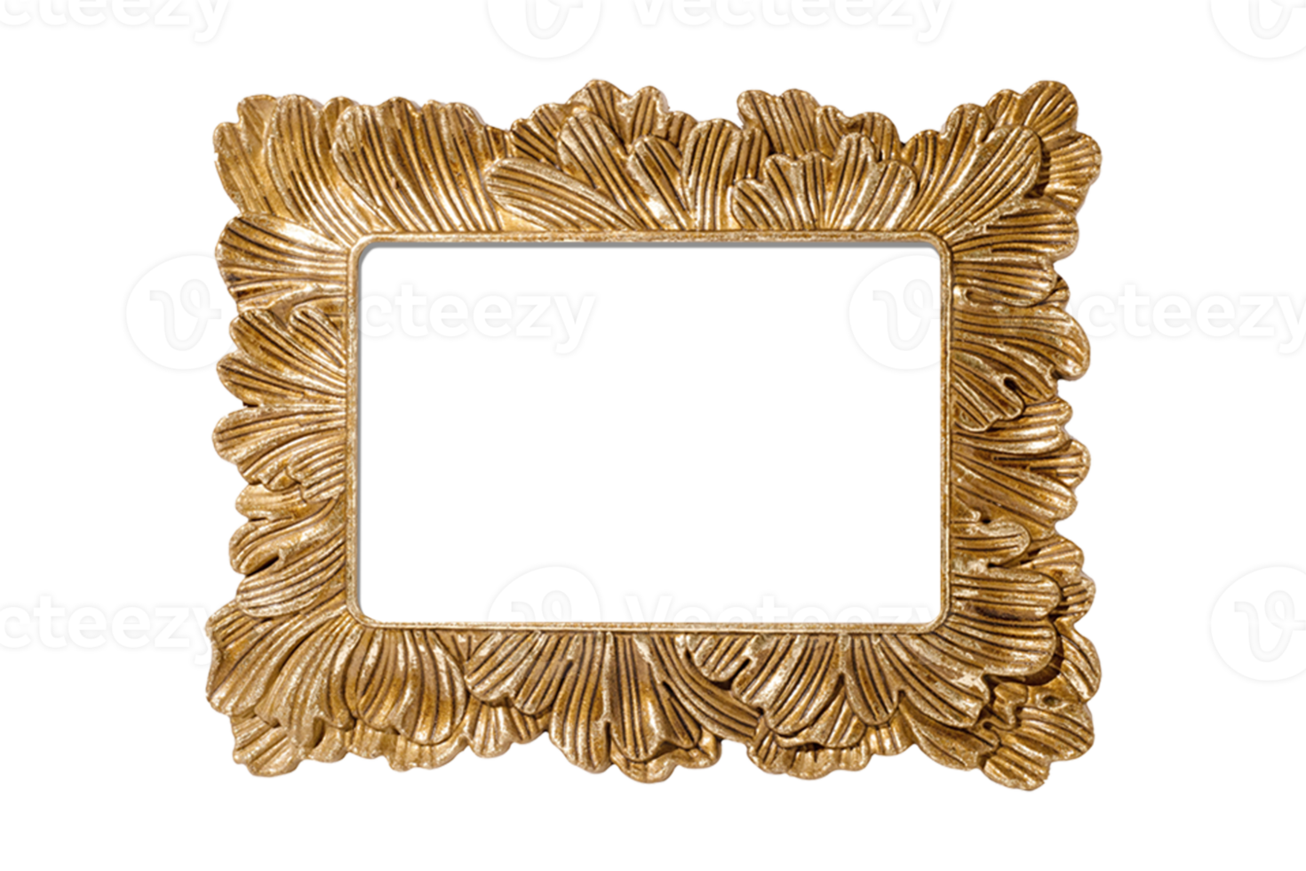 Golden frame mockup isolated on a transparent background png