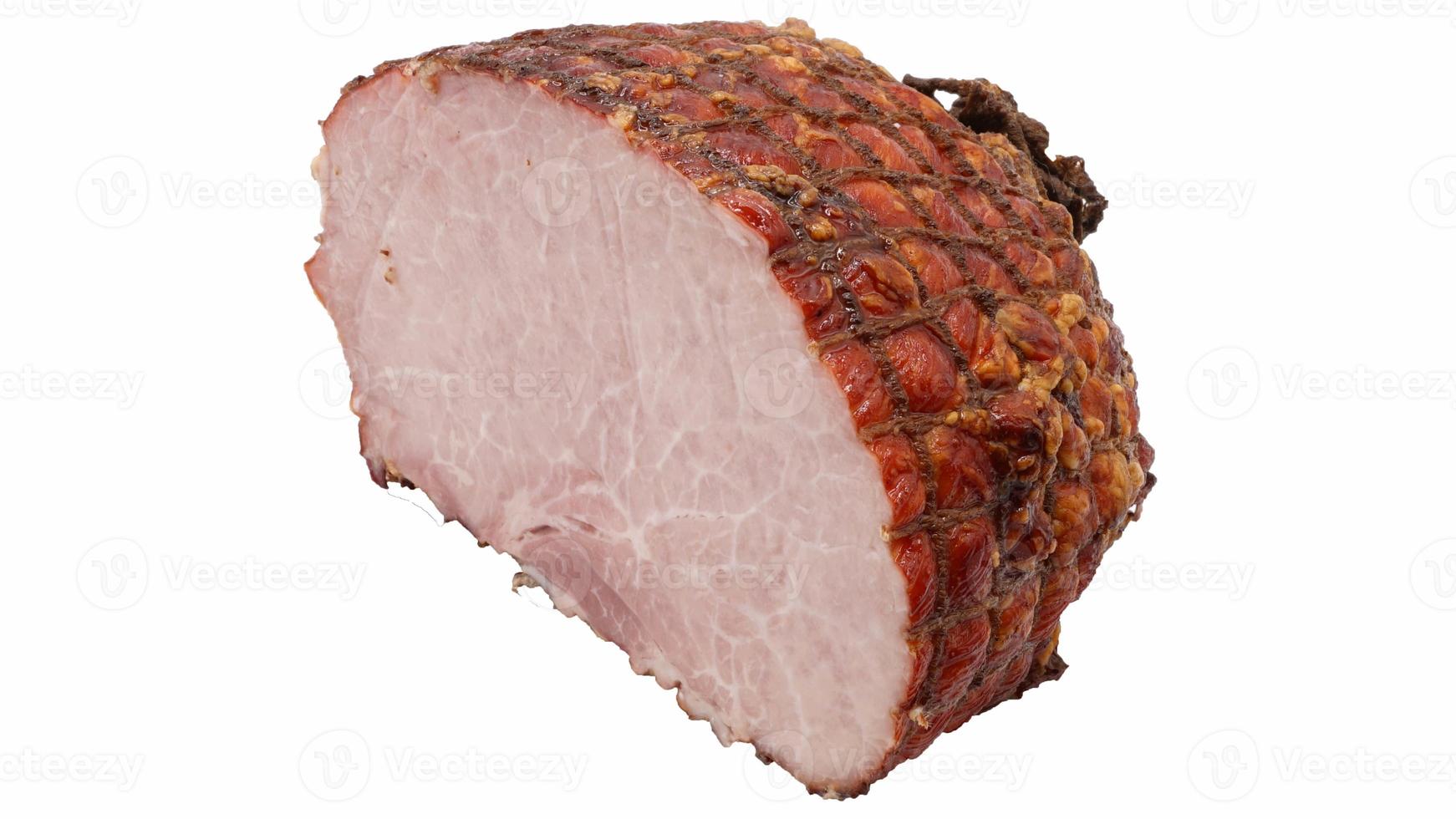 Huge piece of ham. Ham. Ham cut in a half. No background. photo