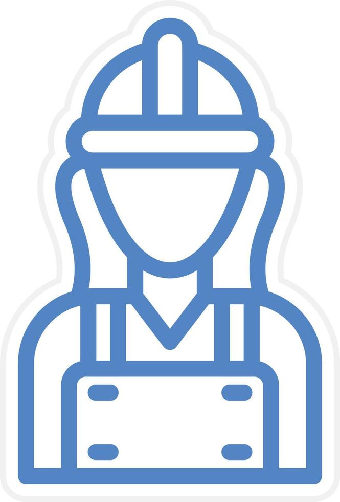 Lady Worker Vector Icon Style