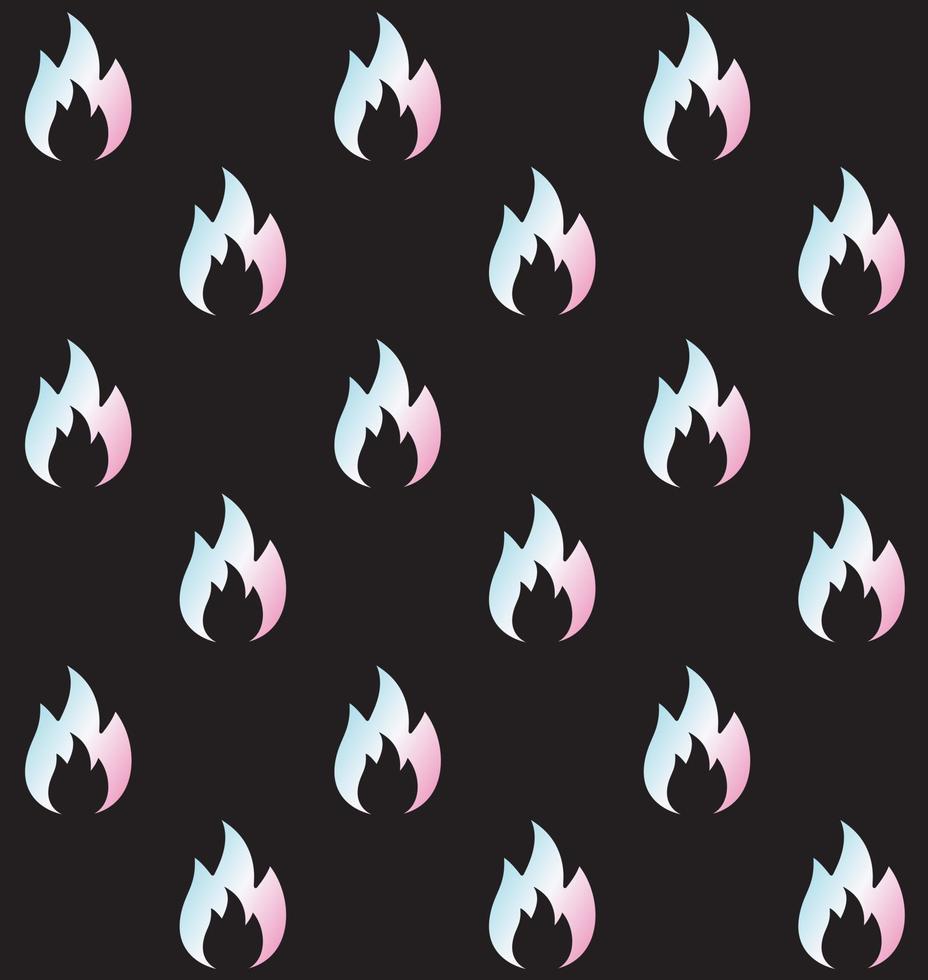 Vector seamless pattern of holographic fire sign