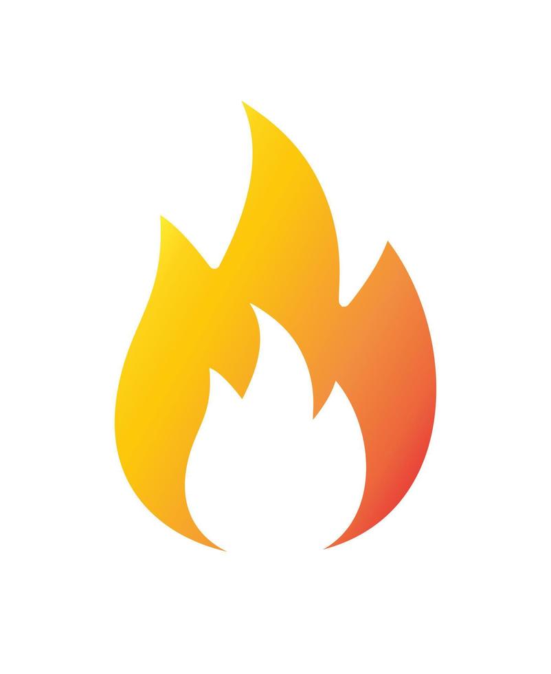 Vector flat cartoon red yellow fire icon