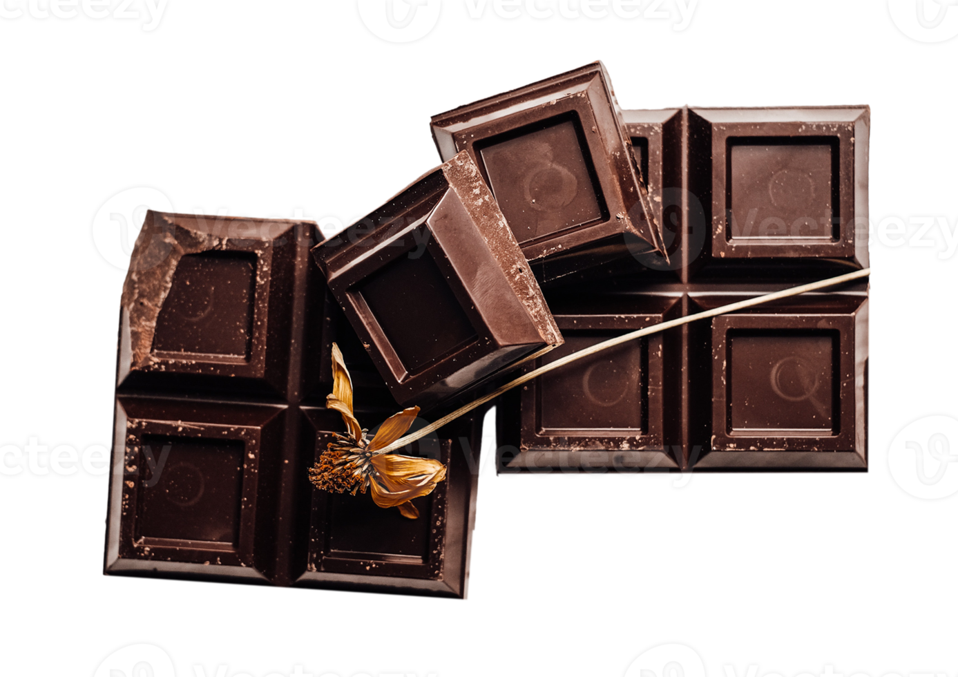 Brown chocolate bar isolated on a transparent background png