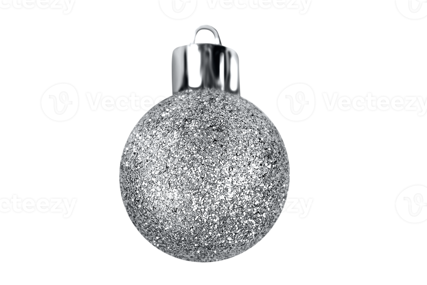 Silver christmas ball isolated on a transparent background png