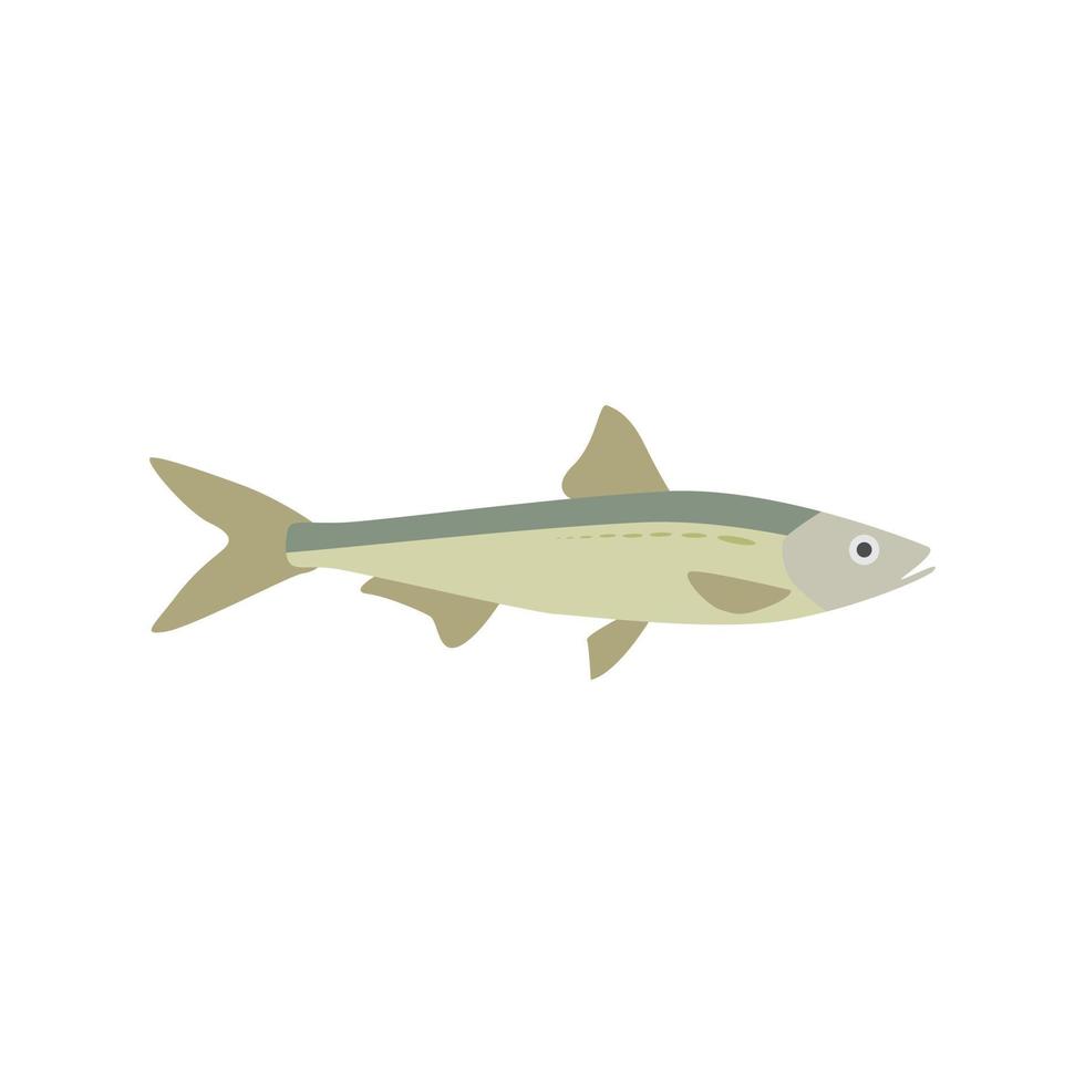 saltwater fish flat design vector illustration. fresh fish icon seafood logo. can be use for restaurant, fishing logo