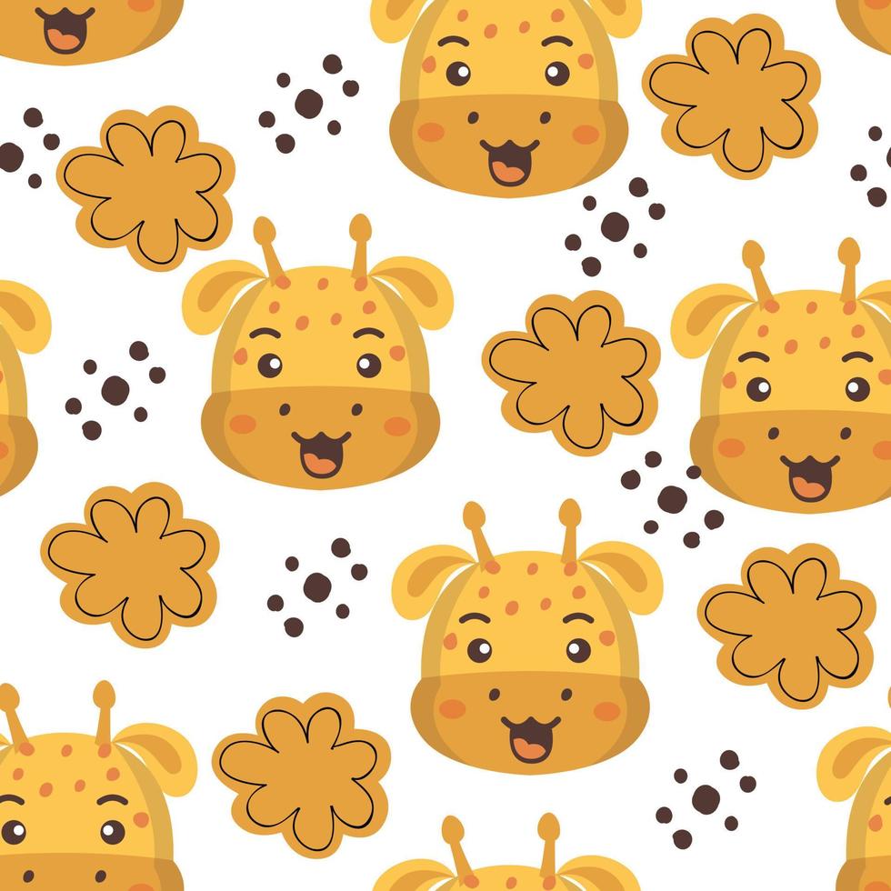 cute animals semaless pattern. vector texture for kids bedding, fabric, wallpaper, wrapping paper, textile, t-shirt print
