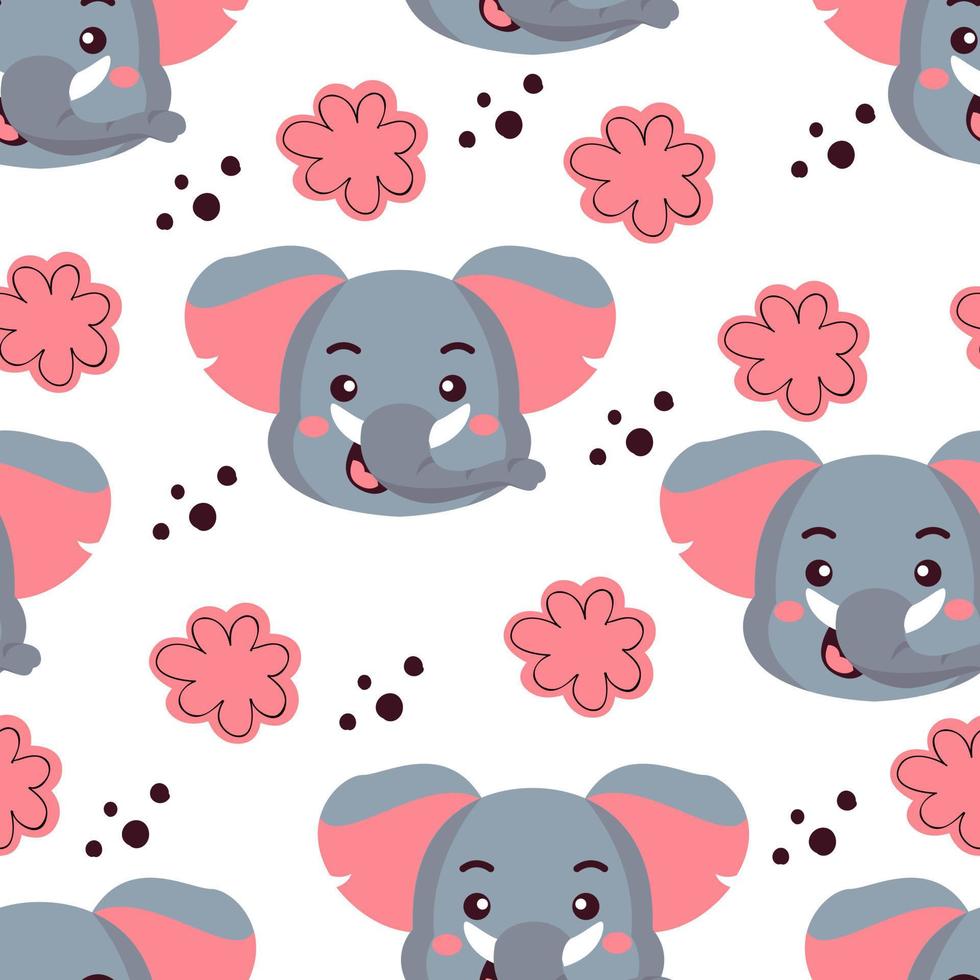 cute animals semaless pattern. vector texture for kids bedding, fabric, wallpaper, wrapping paper, textile, t-shirt print