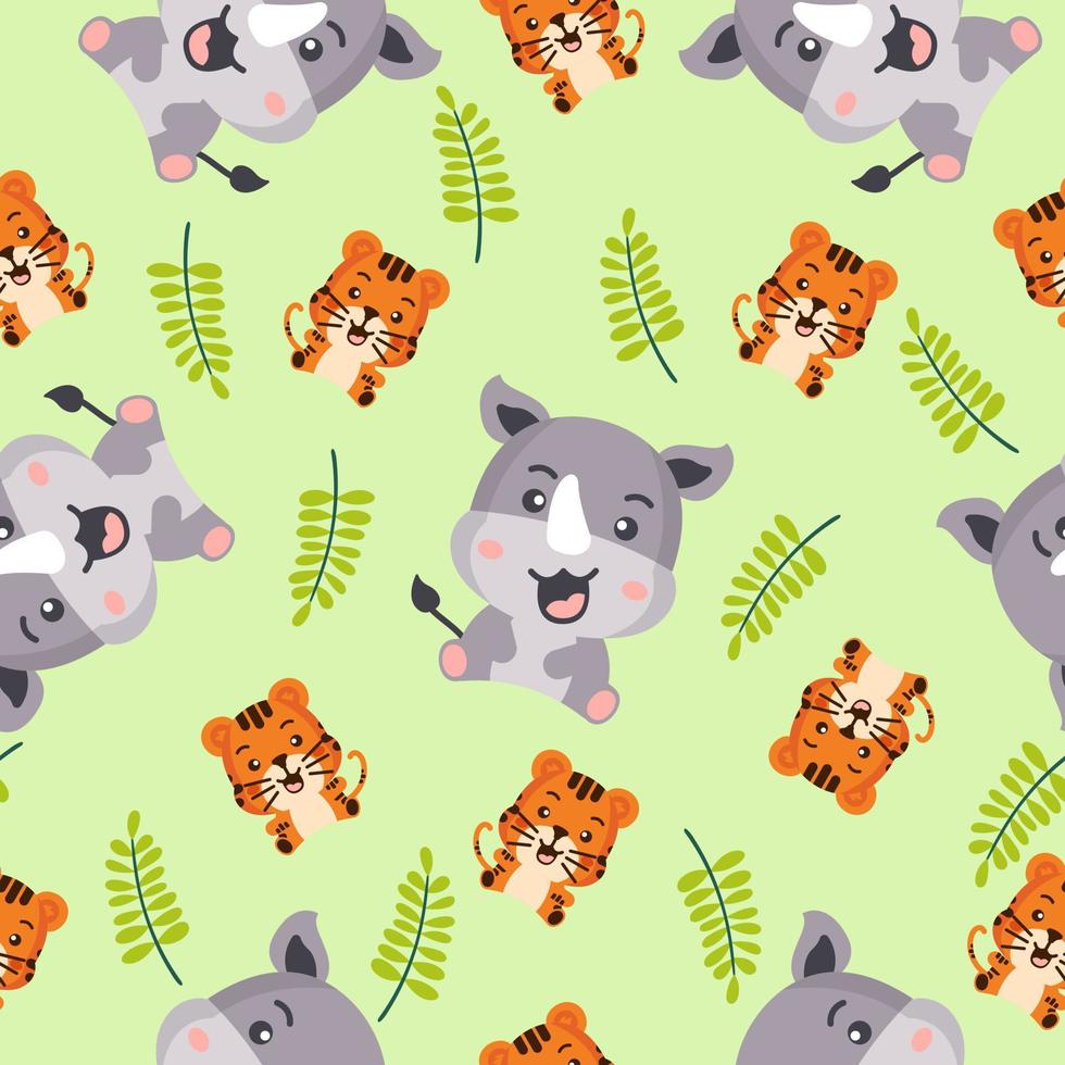 cute animals semaless pattern. vector texture for kids bedding, fabric, wallpaper, wrapping paper, textile, t-shirt print