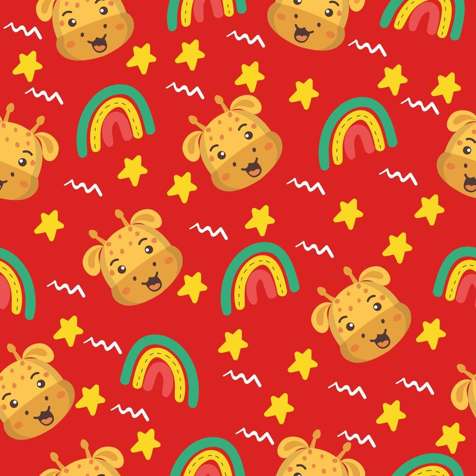 cute animals semaless pattern. vector texture for kids bedding, fabric, wallpaper, wrapping paper, textile, t-shirt print