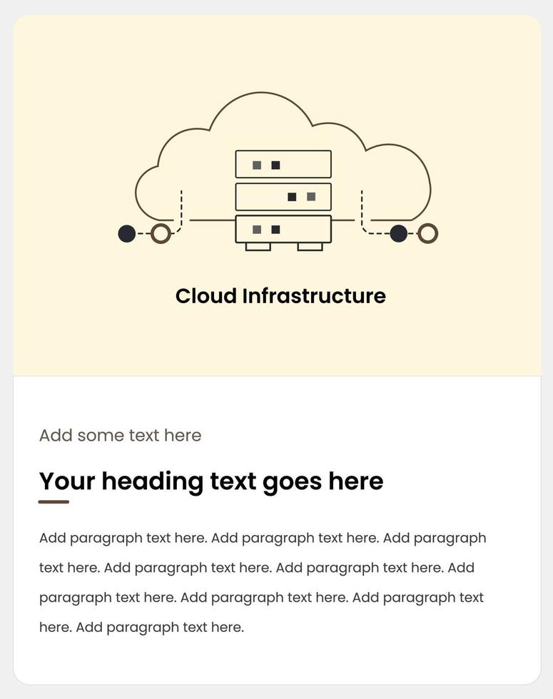 Cloud system concept, data center, data storage, cloud storage, computing technology. Cloud infrastructure icon. vector