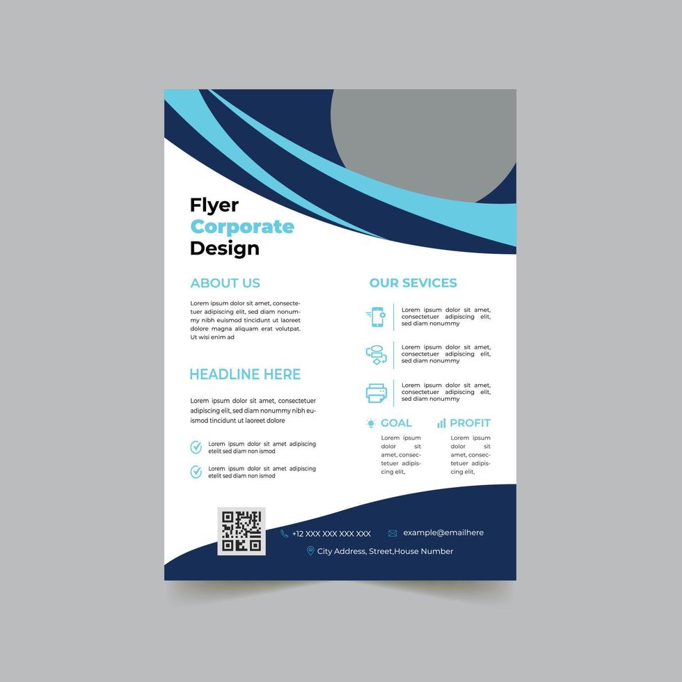 Corporate flyer poster brochure cover one page layout design template in A4 size.Annual Report Vector illustration.