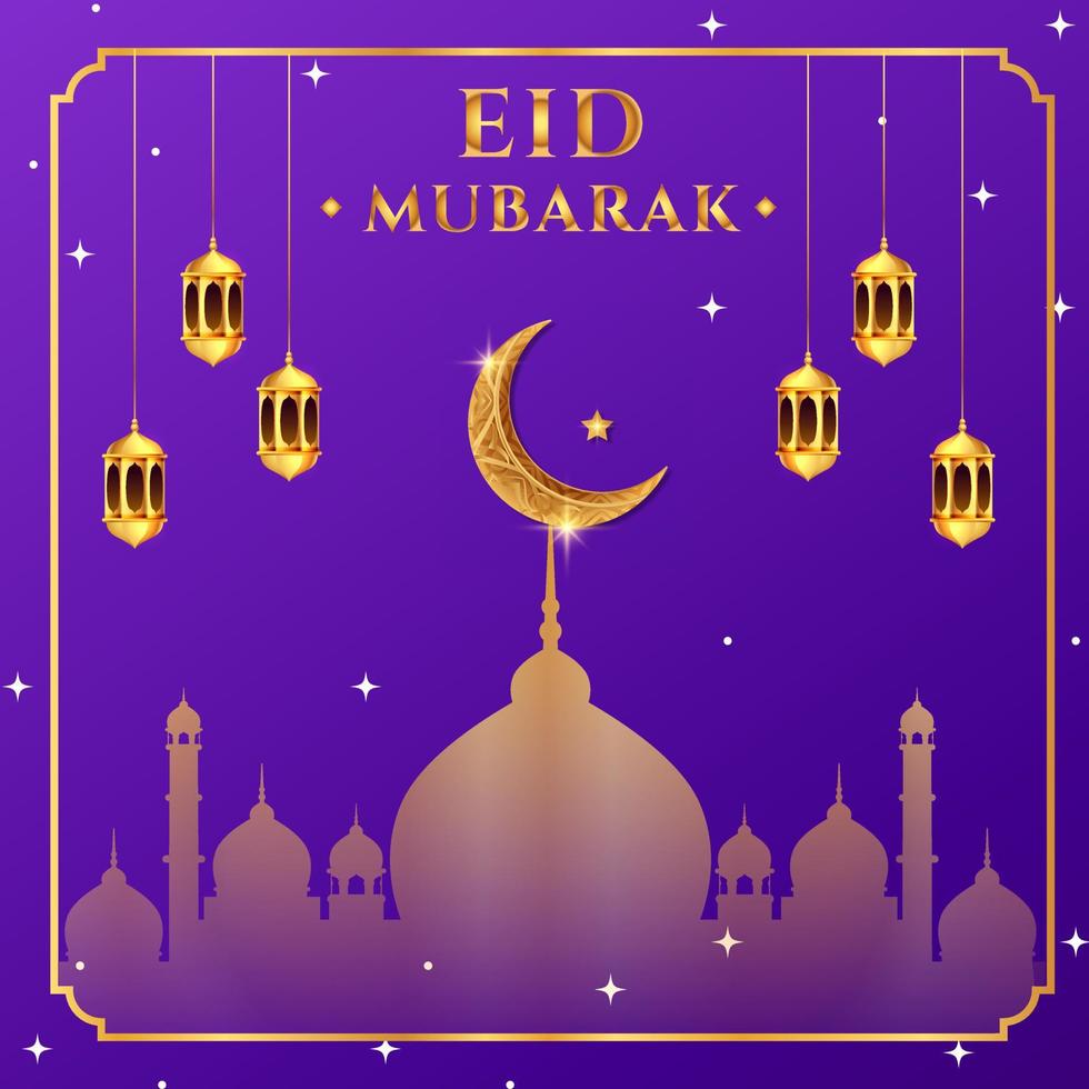Modern Eid mubarak greeting card 2023. Eid Mubarak vector