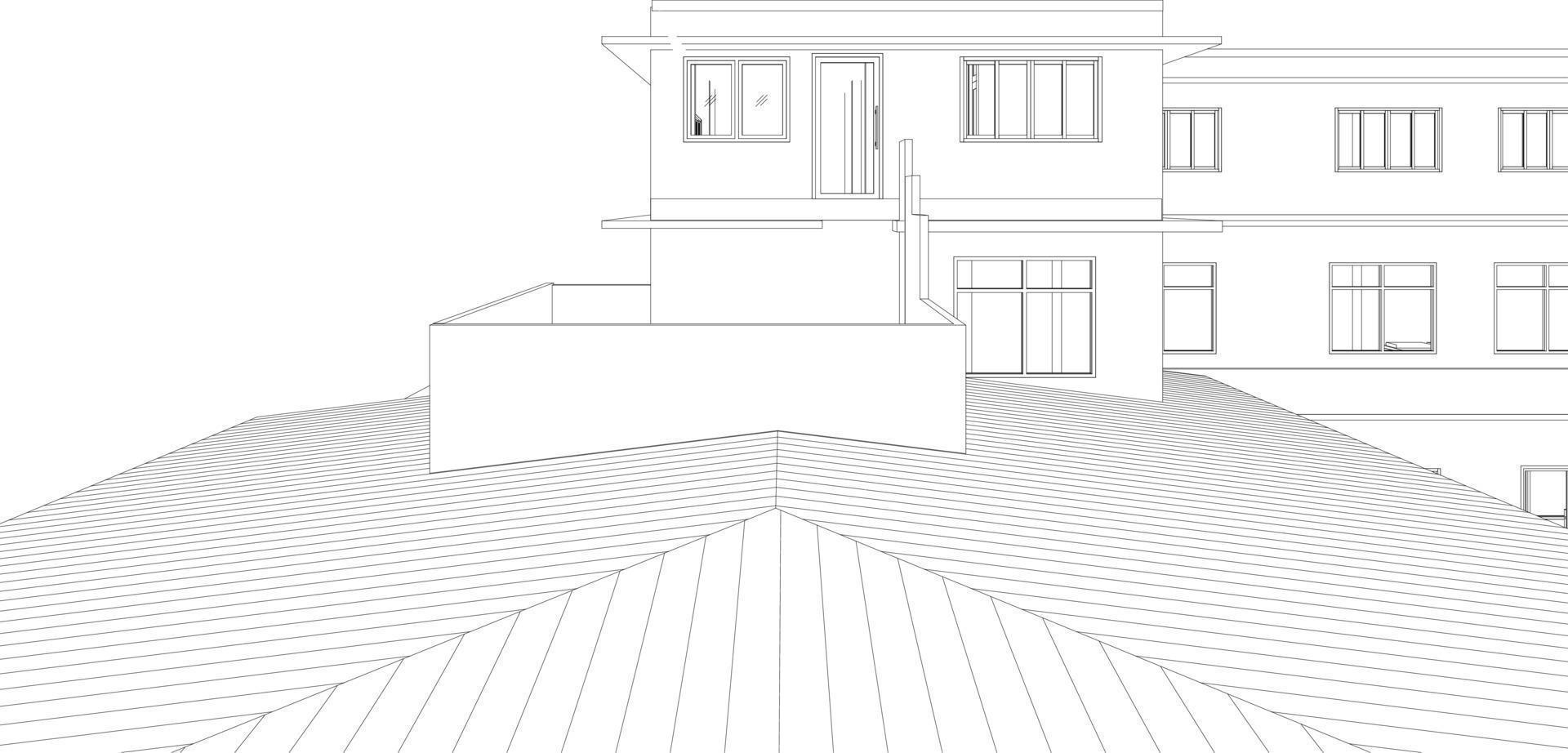 3D illustration of building project vector