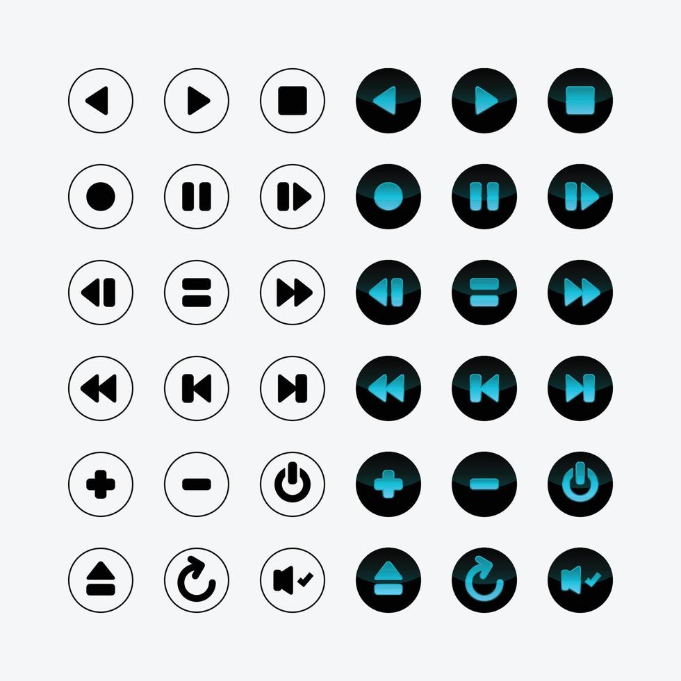 Editable Play Button Icons Collection Vector