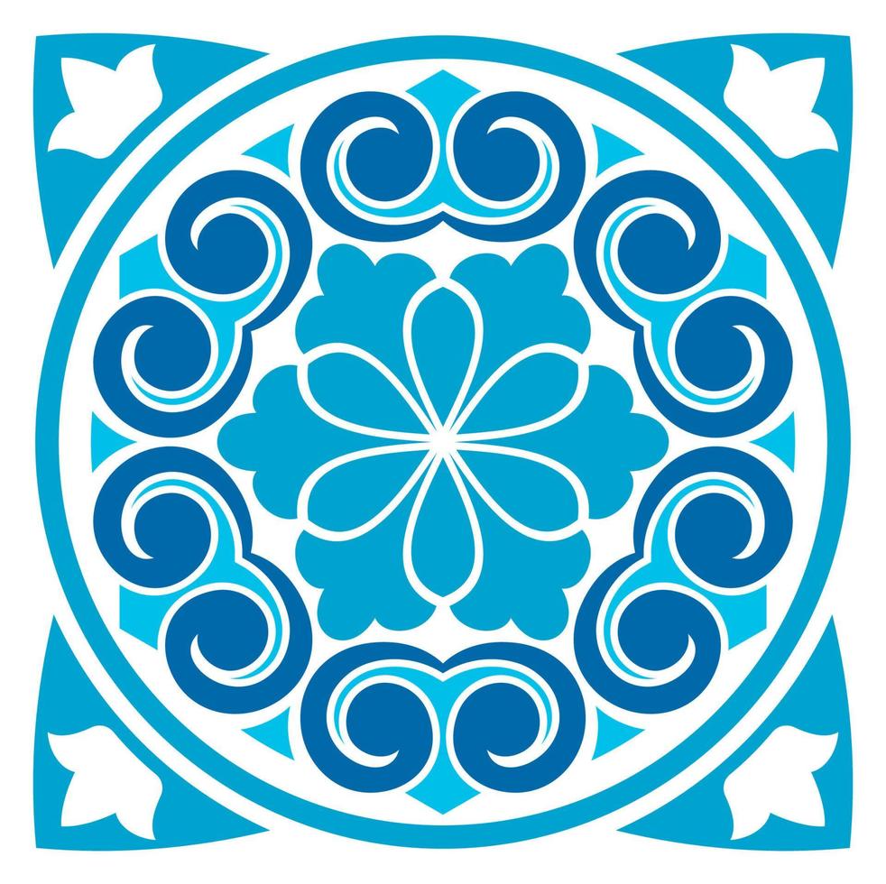 marroquí y azulejo loseta modelo azul talavera vector