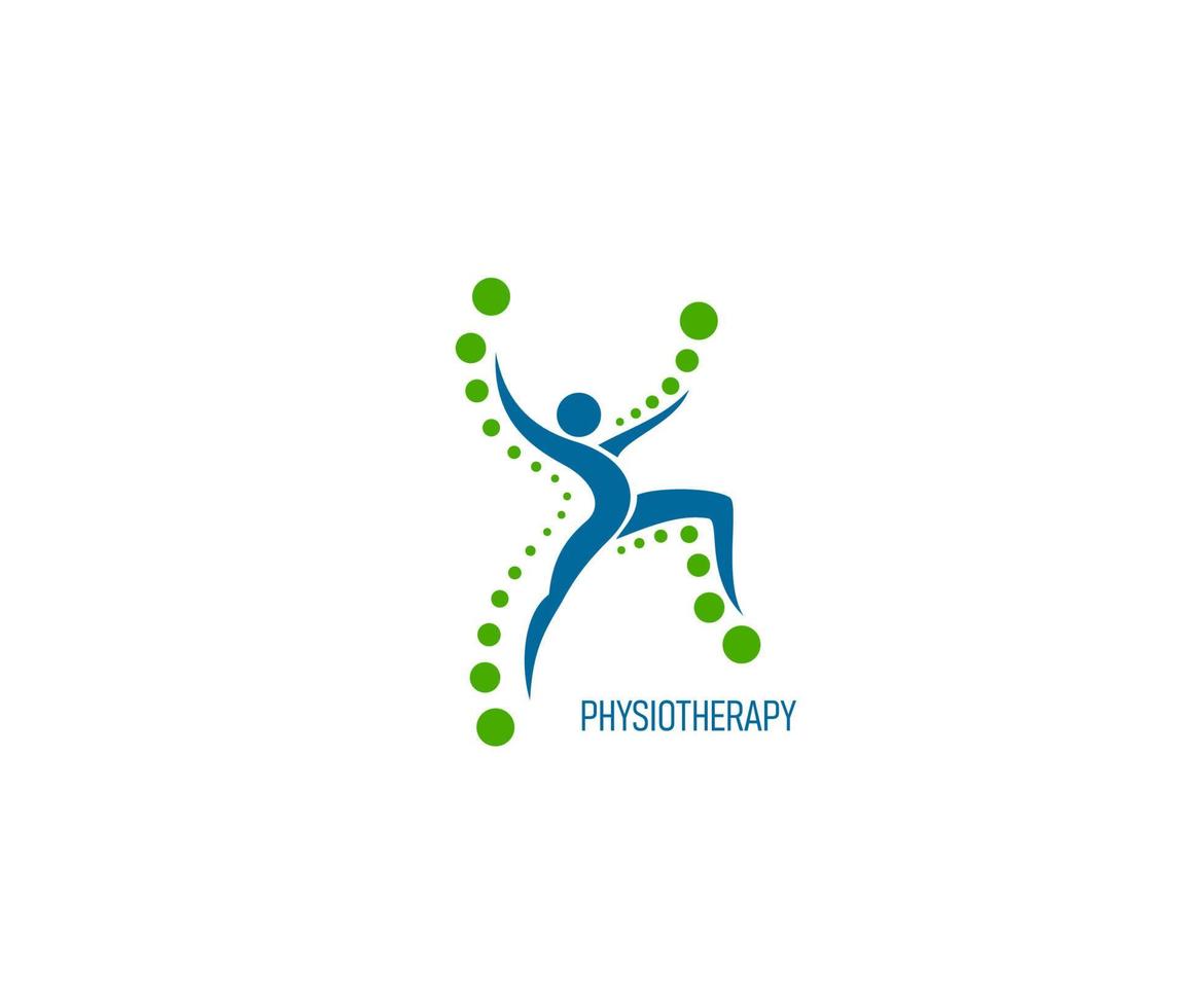 Physiotherapy icon, chiropractic and spine health vector