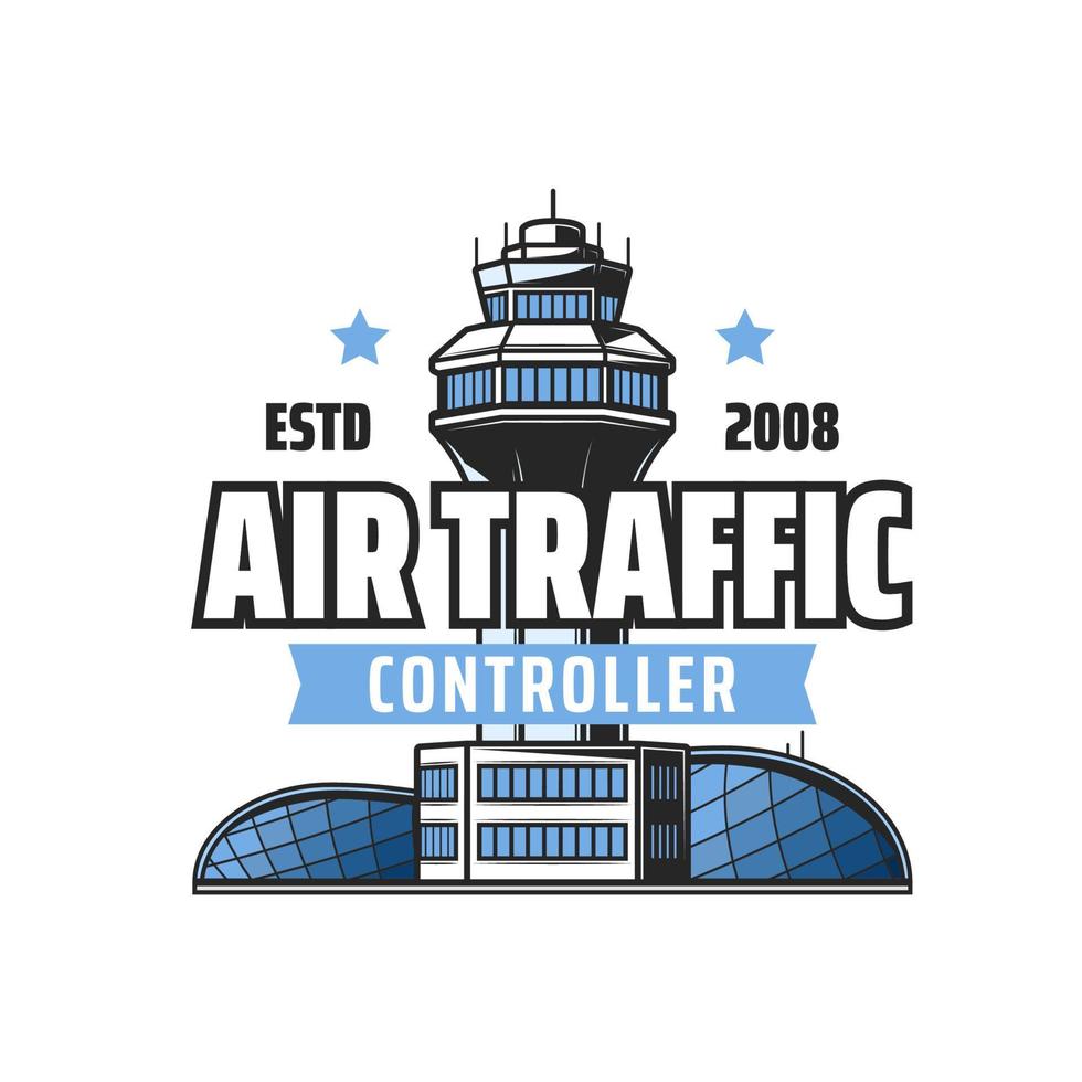 Airport air traffic control service icon vector