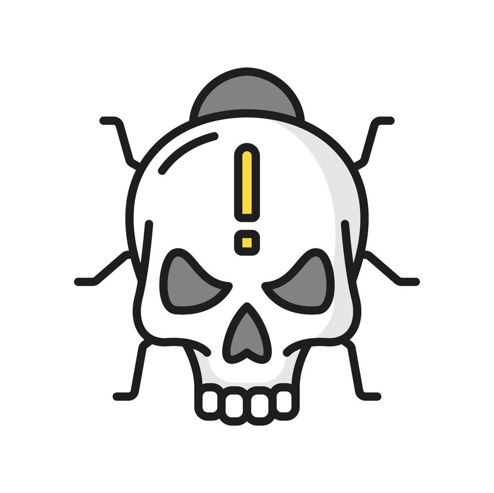 Computer virus concept. Hacker attack detected vector