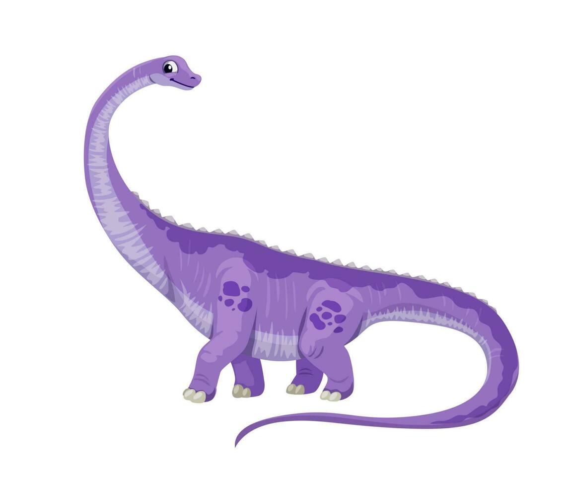 Cartoon Diplodocus dinosaur childish character vector