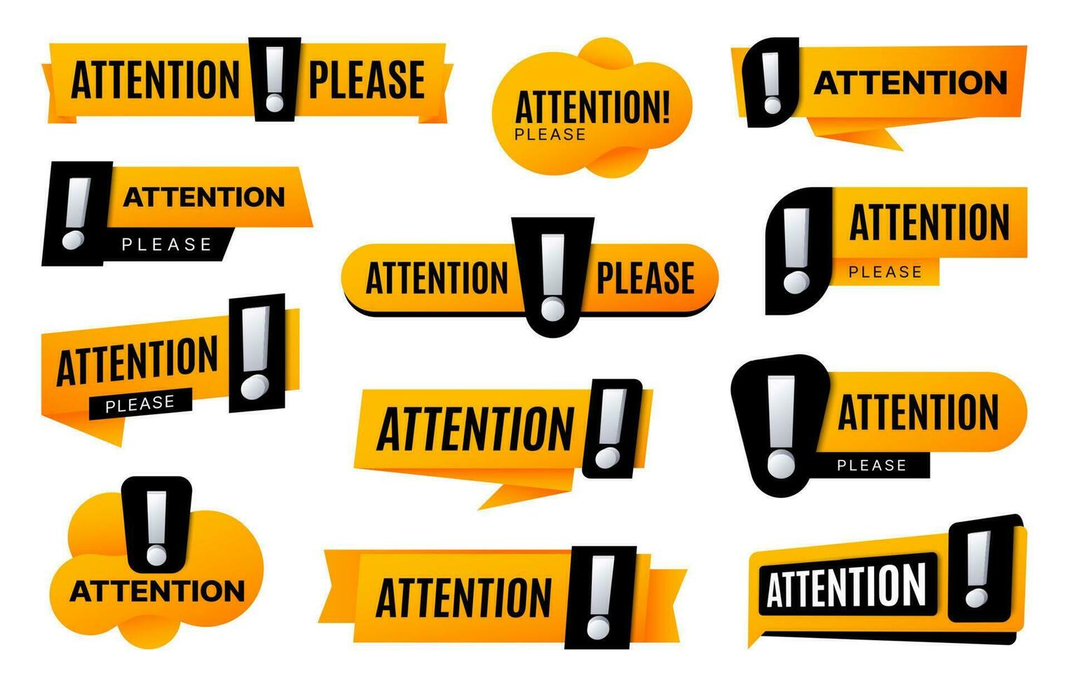 Attention please, important information signs vector