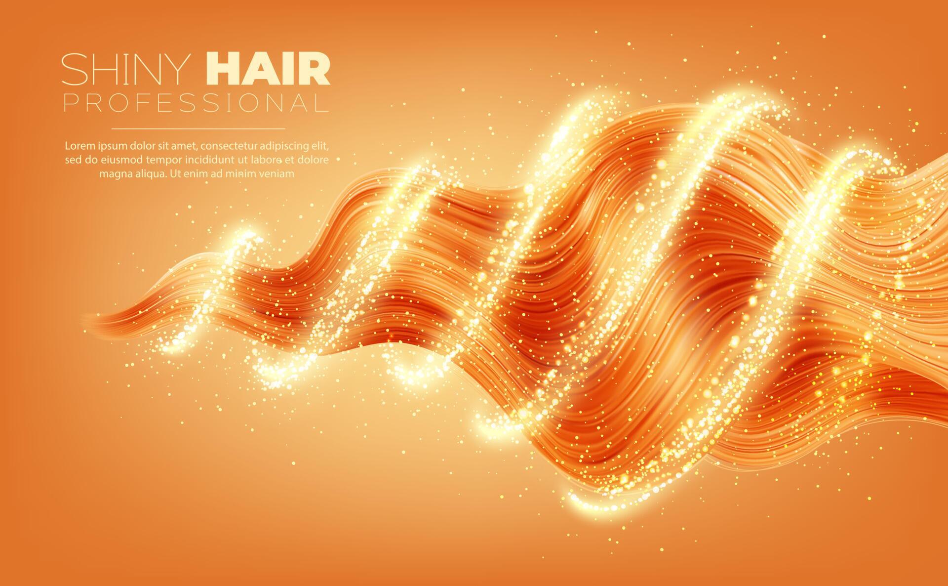 Woman fair hair protect shampoo, red hair strand 22746733 Vector Art at