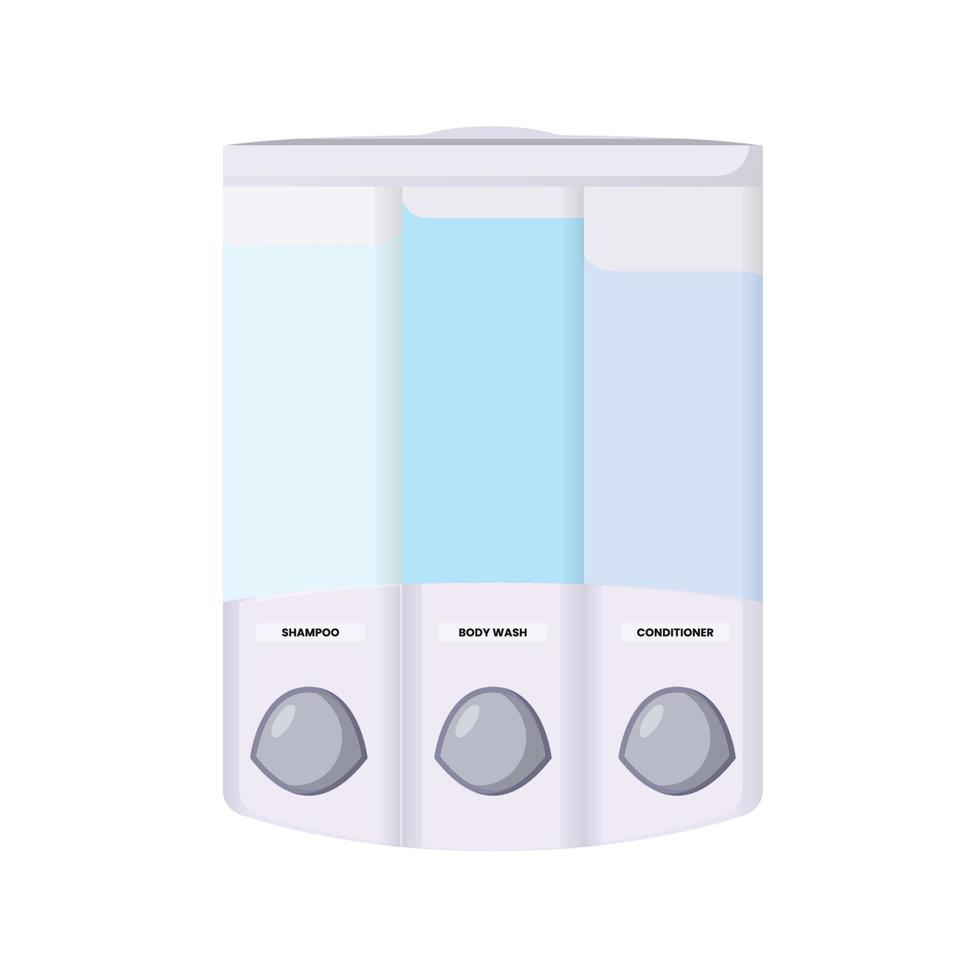 Soap and Shampoo Dispenser Flat Illustration. Clean Icon Design Element on Isolated White Background vector