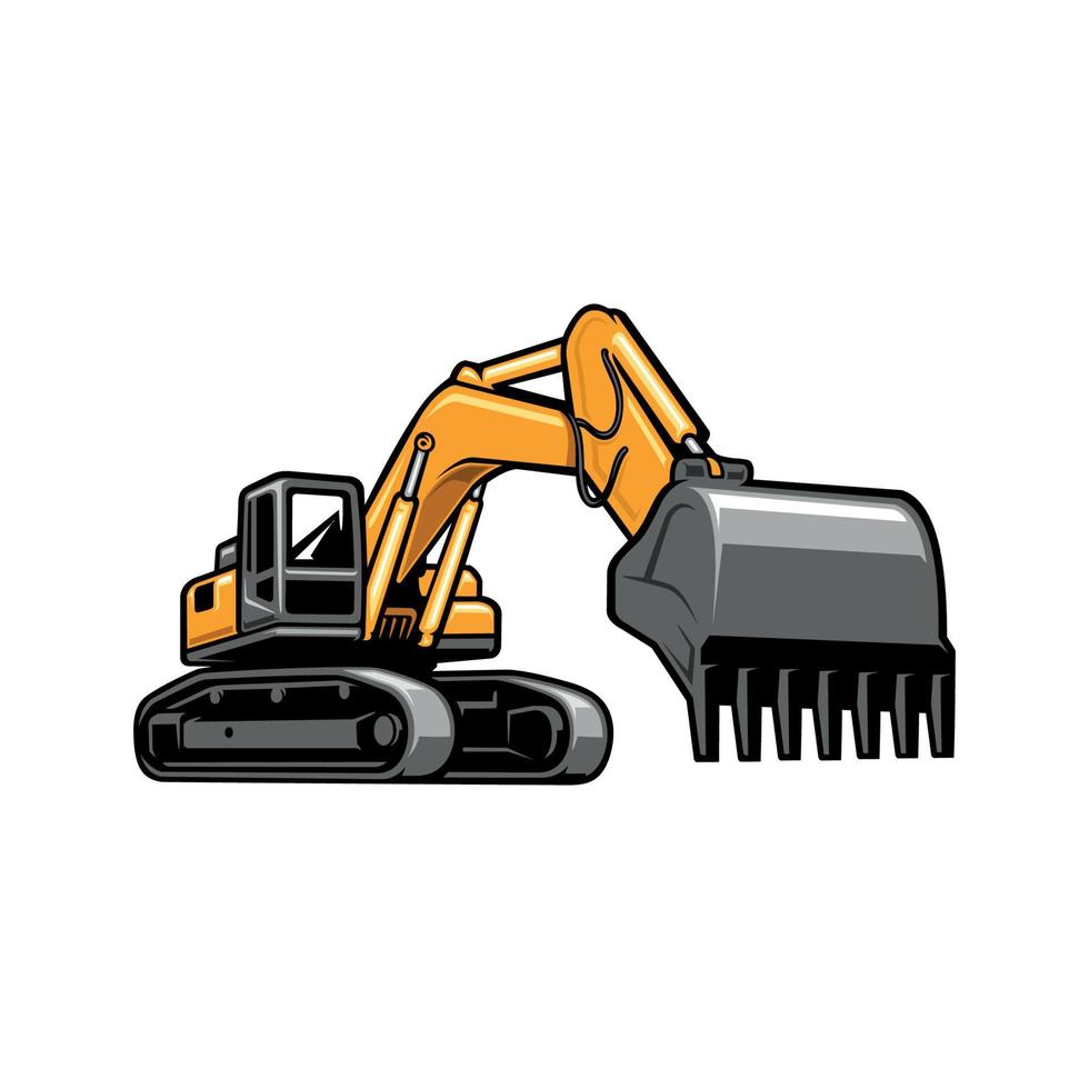 excavator, demolition and land clearing machine vector