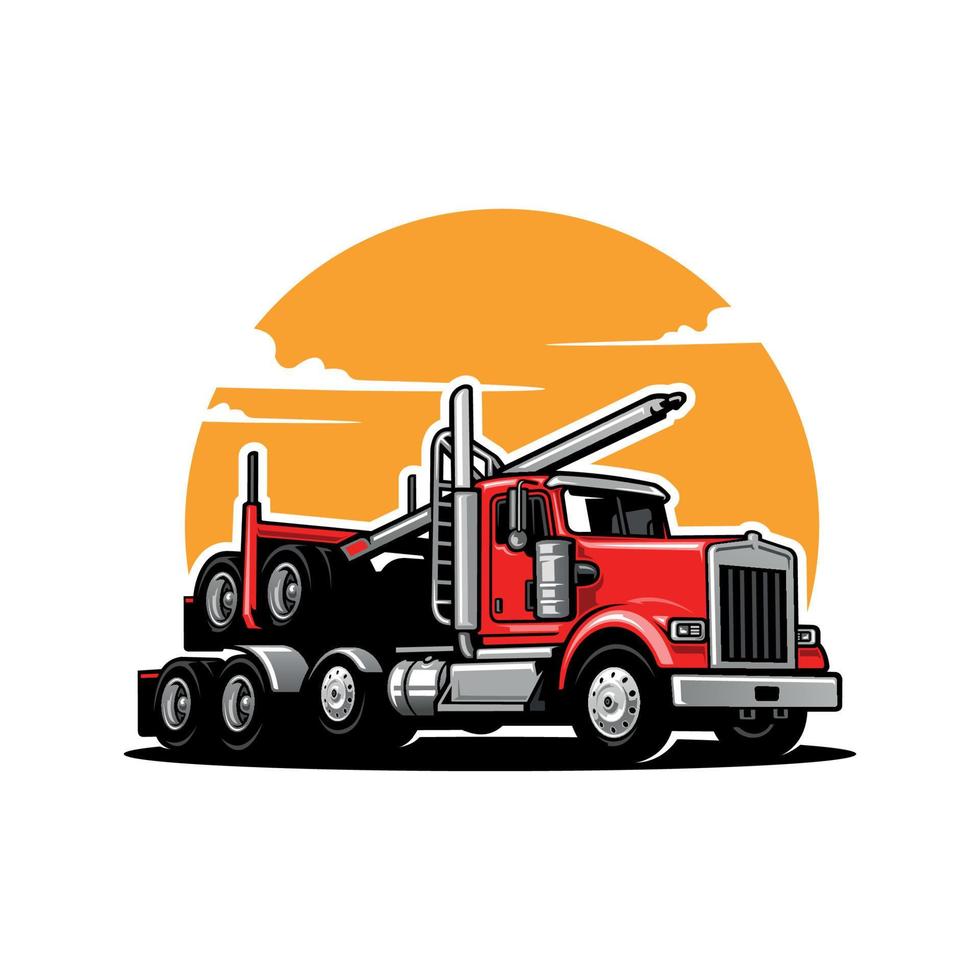 logging truck illustration vector