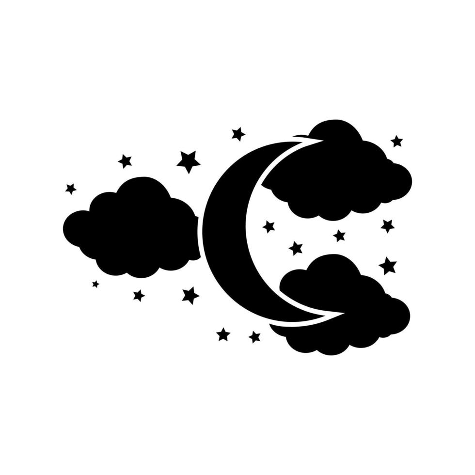 Moon and Stars icon vector . Night illustration sign. dream symbol. Sleep logo.