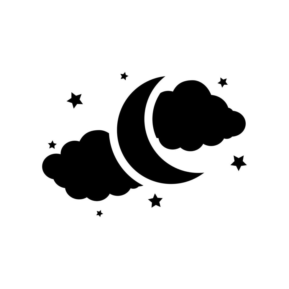 Moon and Stars icon vector . Night illustration sign. dream symbol. Sleep logo.