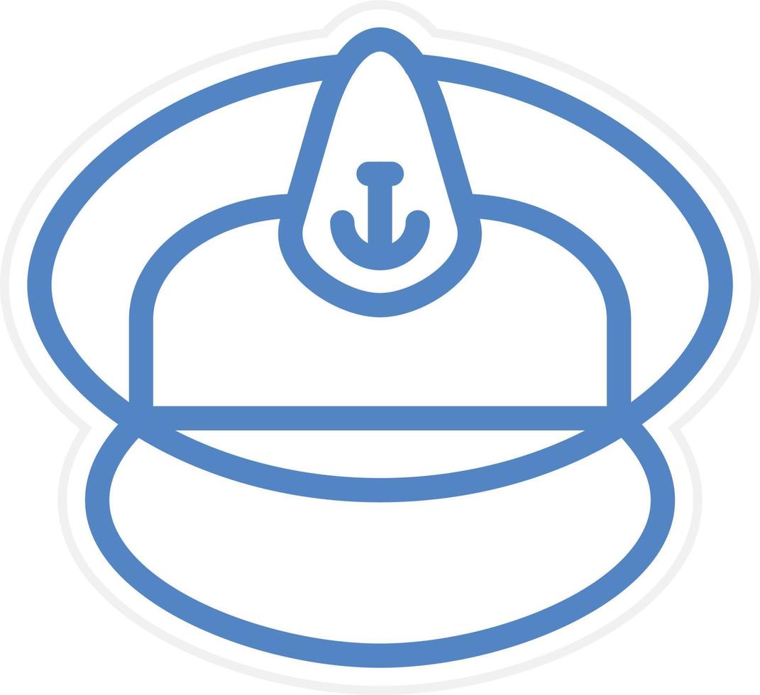 Captain Cap Vector Icon Style