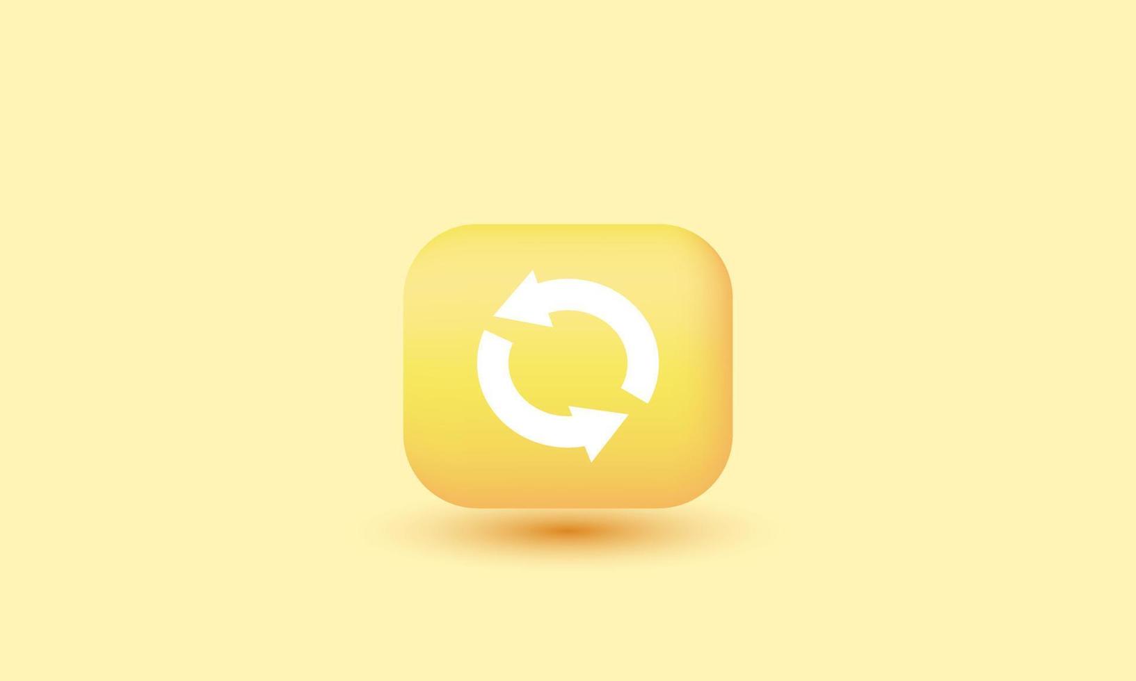 3d realistic cartoon yellow vector mobile application icon trendy modern style object symbols isolated on background