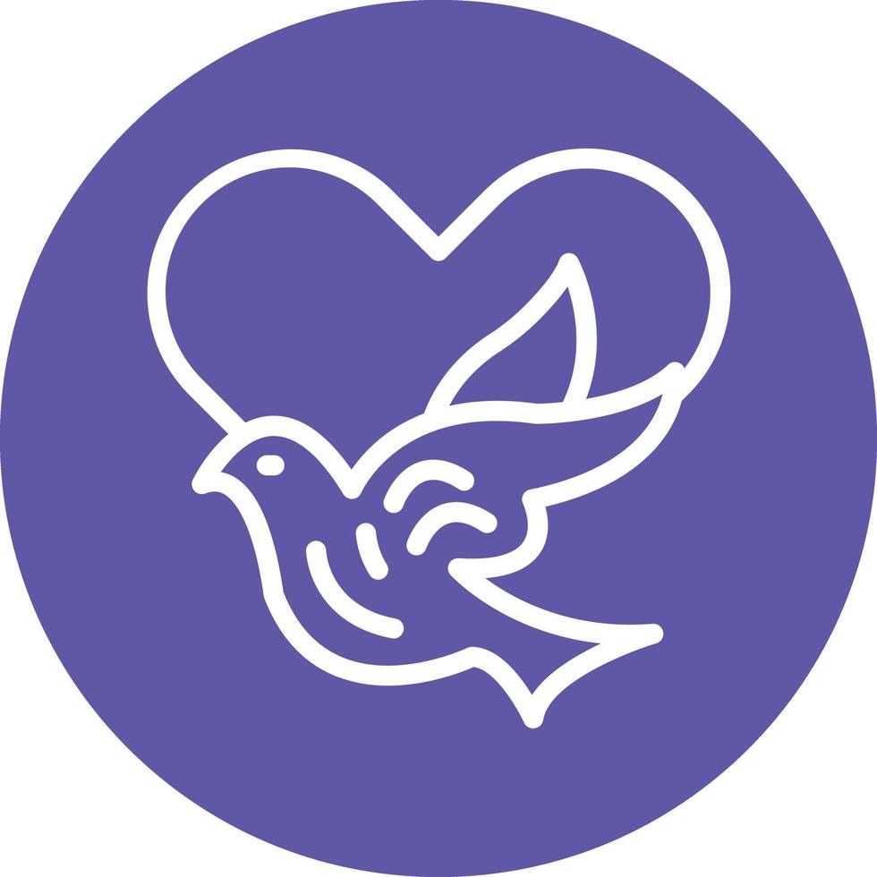 Dove with Heart Vector Icon Design