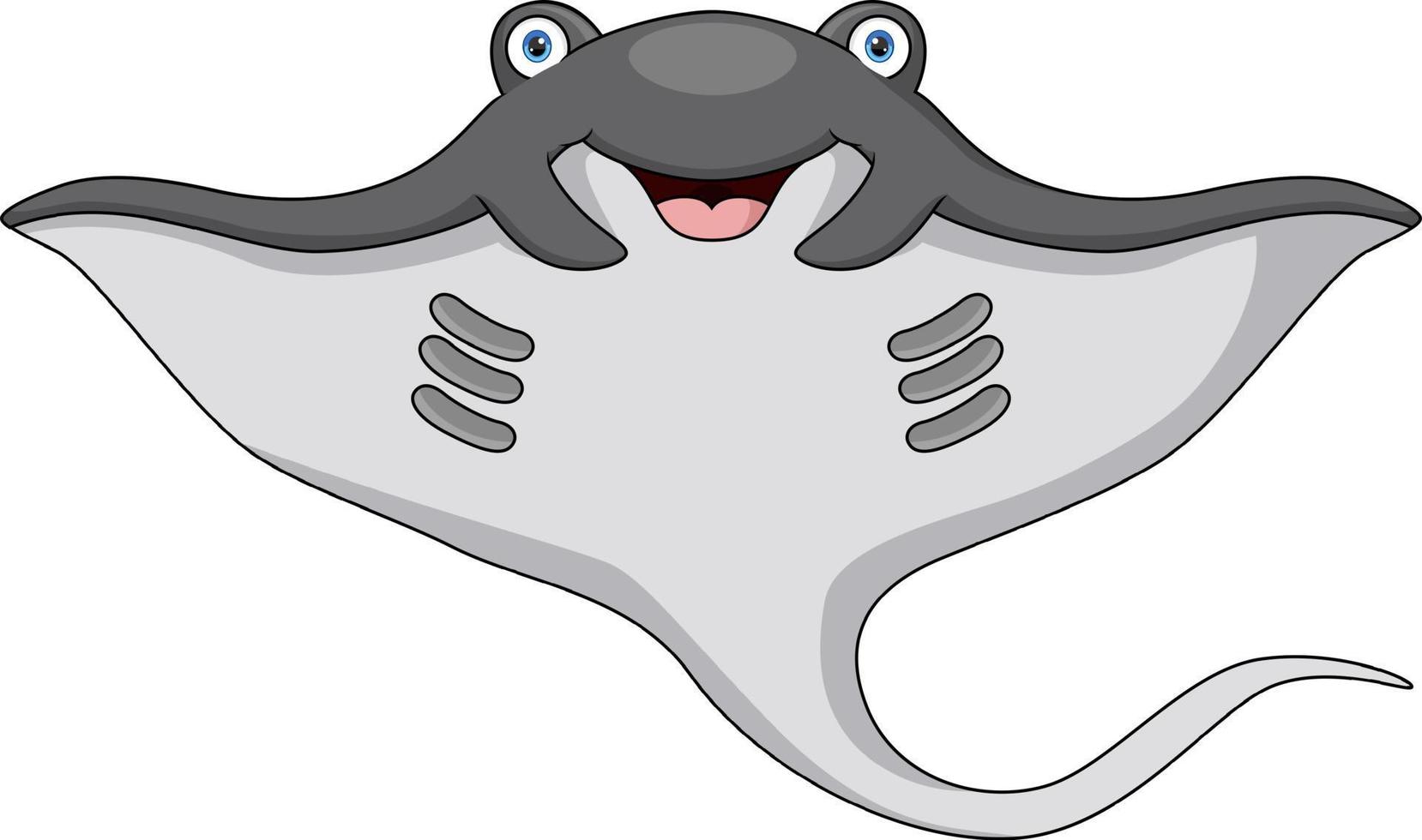 Cute stingray cartoon on white background vector