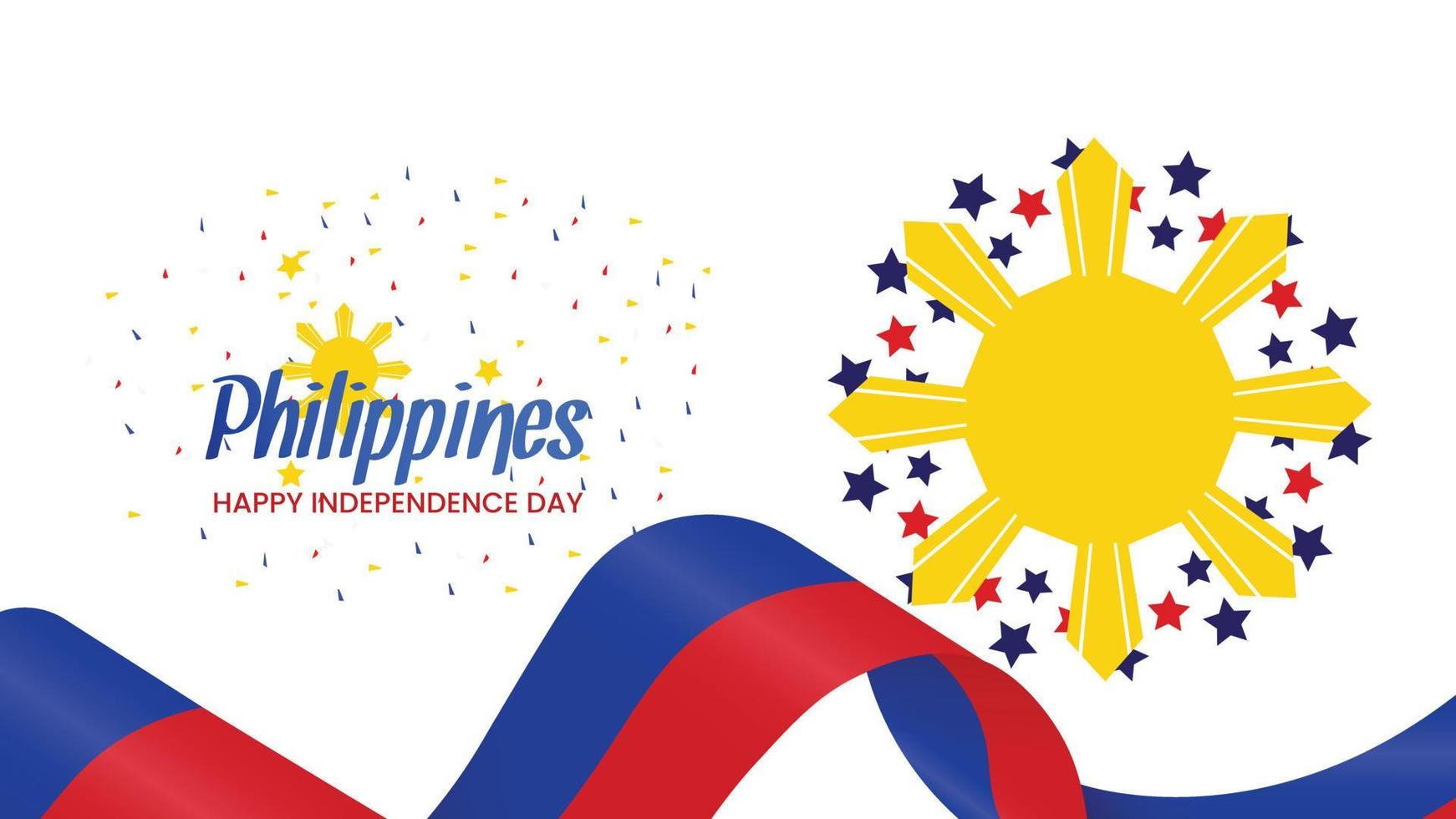 filipinas independencia día deseando bandera diseño vector archivo
