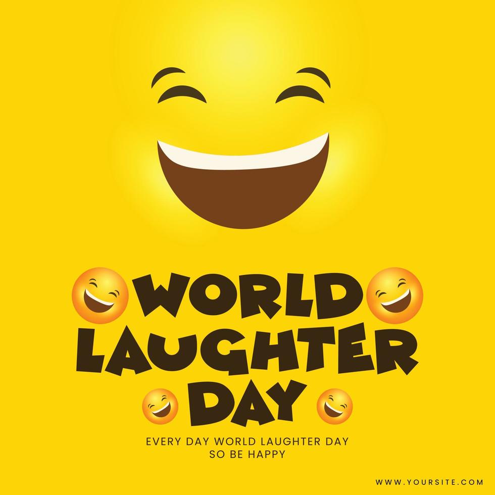 world laugh day wishing post design with emojis vector file