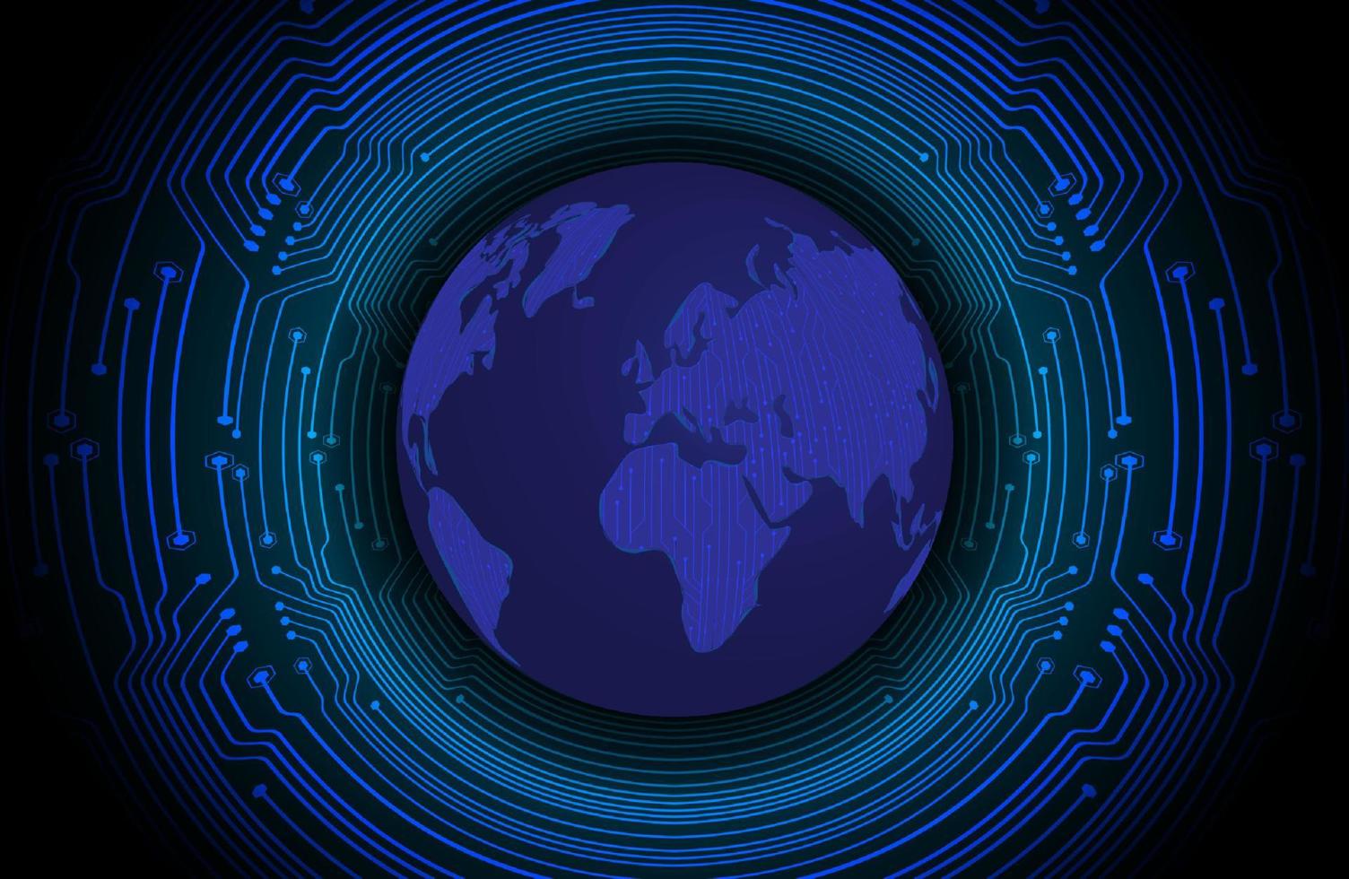 Modern Holographic Globe on Technology Background vector