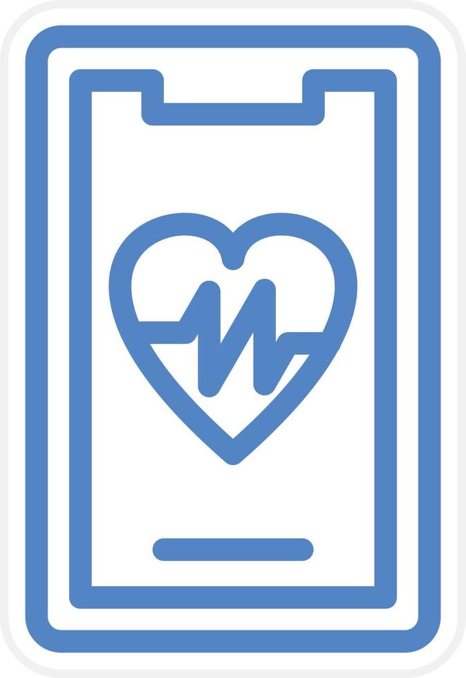 Mobile Heart Rate Vector Icon Style