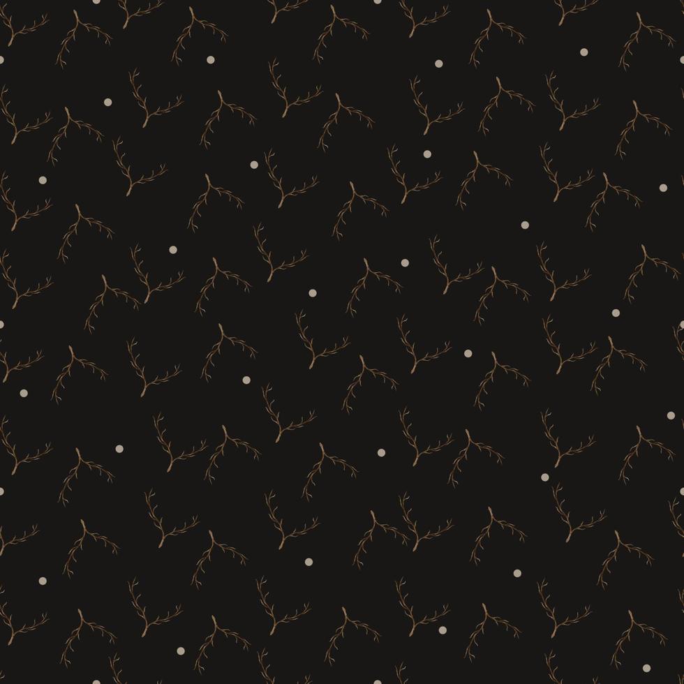 Seamless pattern with gold leaves on a black background vector