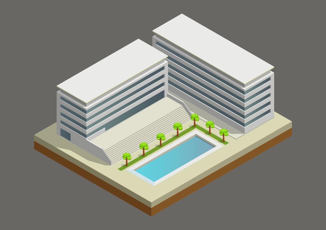 Business center isometric vector