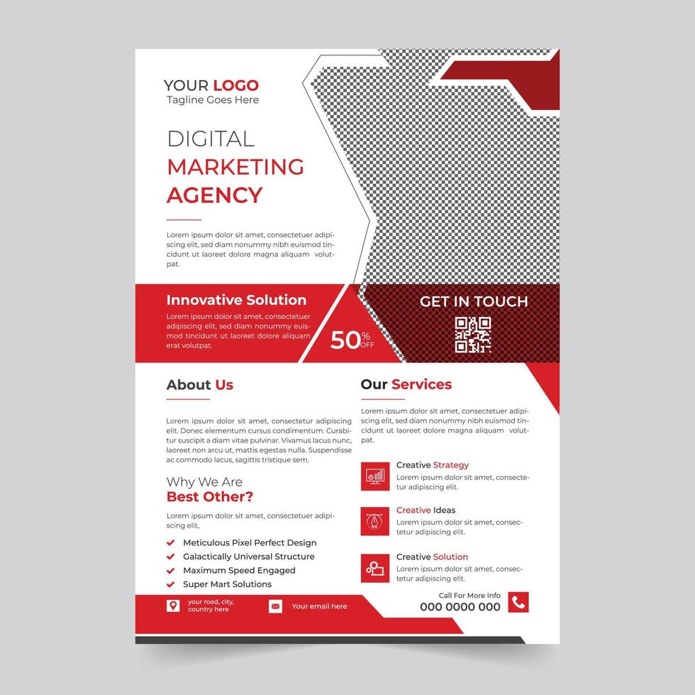 Trendy editable professional and modern corporate marketing business flyer design vector template