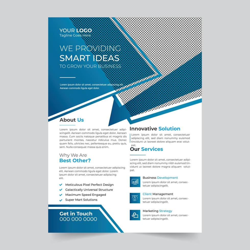 Trendy professional and modern corporate marketing business flyer design vector template