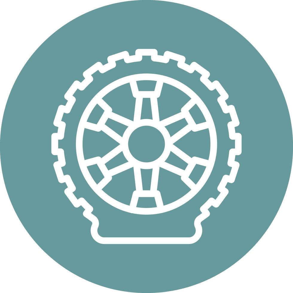 Flat Tire Vector Icon Design