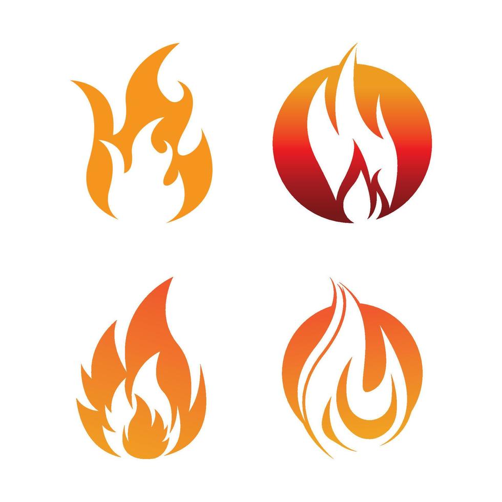 Fire logo design illustration and fire symbol vector