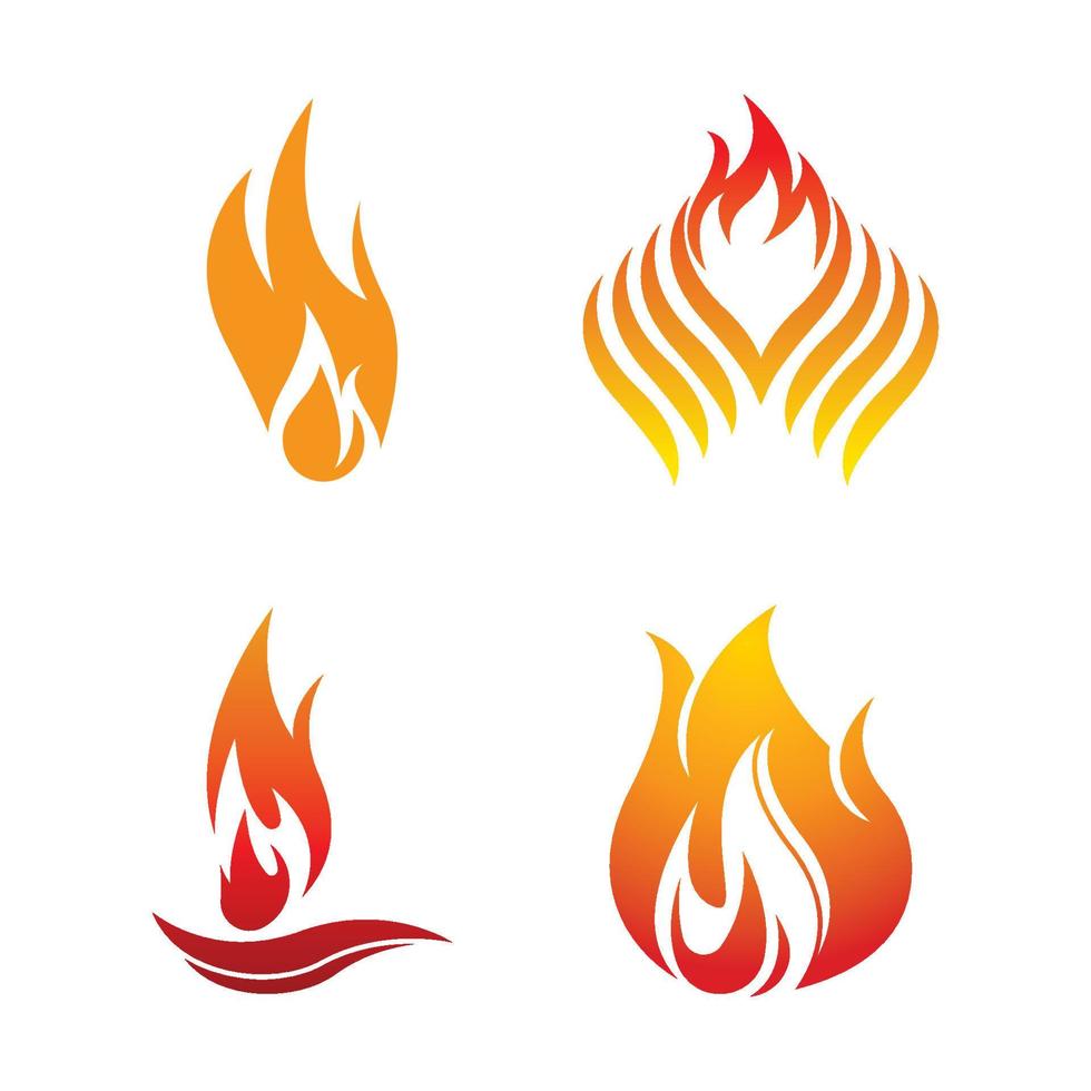 Fire logo design illustration and fire symbol vector