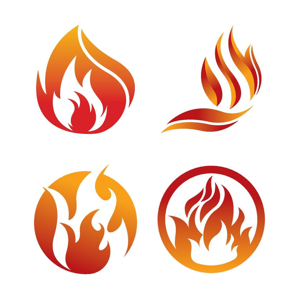 Fire logo design illustration and fire symbol vector