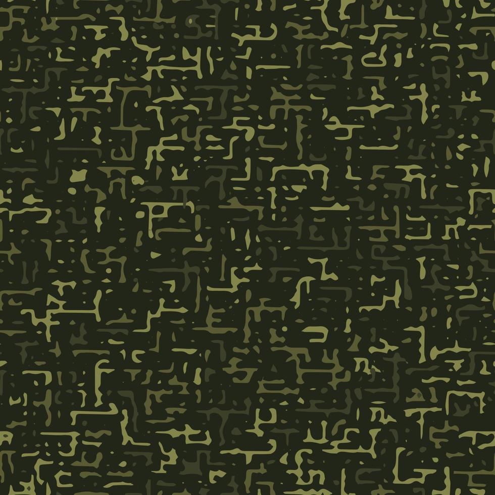 Seamless green khaki camouflage pattern with small abstract shapes, particles, spots. Good for apparel, fabric, textile, sport goods. Grunge texture. vector