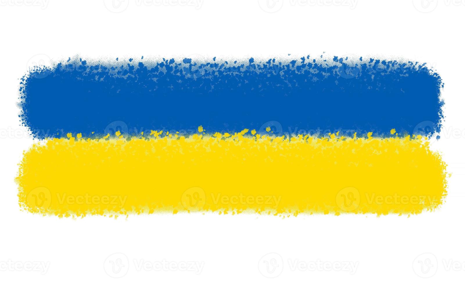 Ukrainian flag painted over white photo