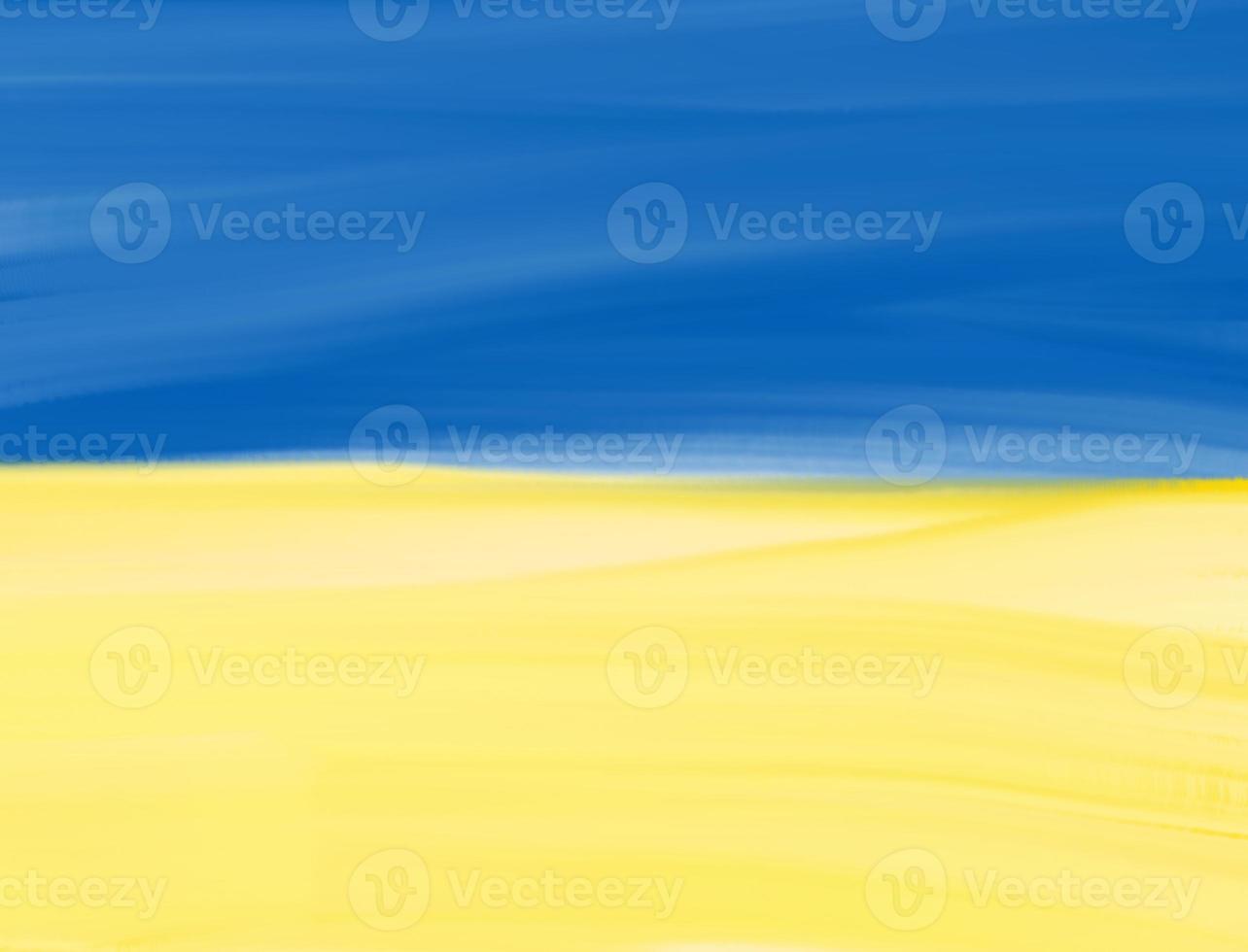 Ukrainian flag painted with watercolor brush photo