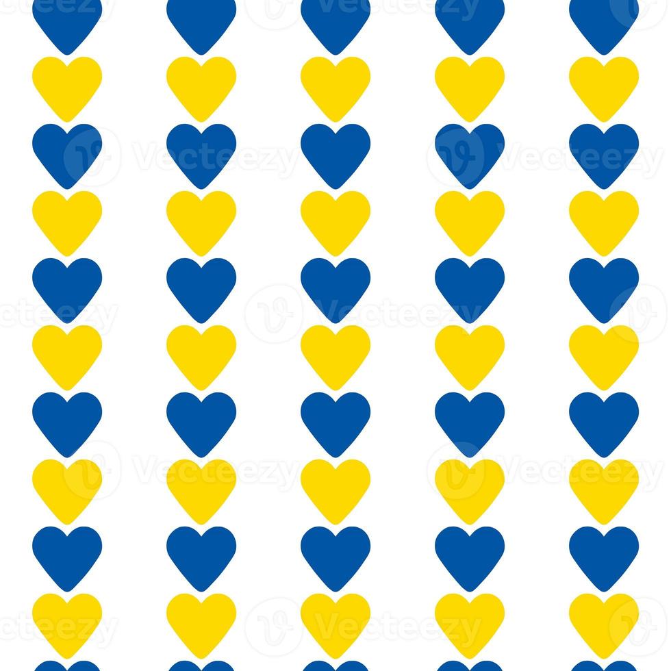 bstract seamless pattern made of Ukrainian flag color hearts photo