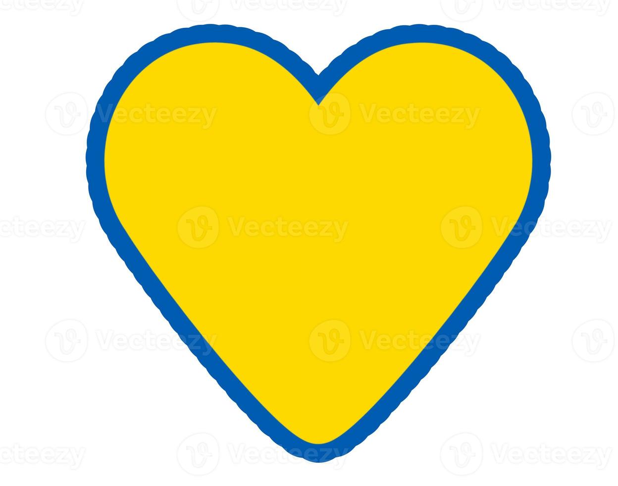 heart with blue edge and yellow background photo